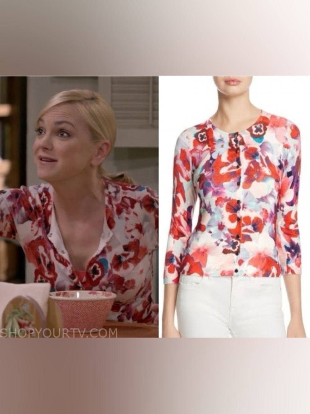 Karen Millen floral watercolor cardigan size M